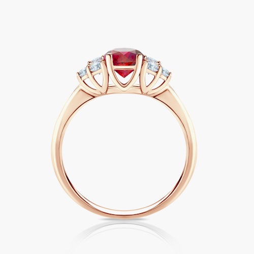 Pierścionek zaręczynowy Fairytale: różowe złoto, rubin